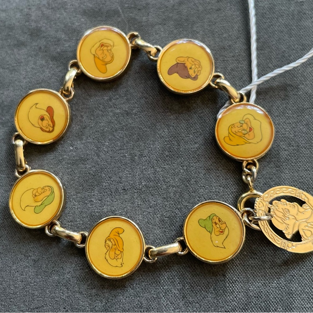 Vintage Disney Snow White/7 dwarves 18k bracelet